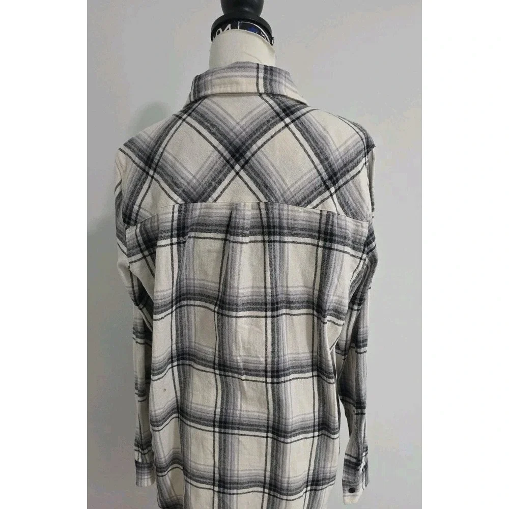 Gap Women's Soft Long Sleeve Hi-Low Hem‎ Relaxed Fit Flannel Size Large NWT